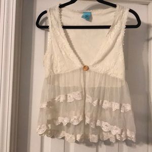 White Lacey vest